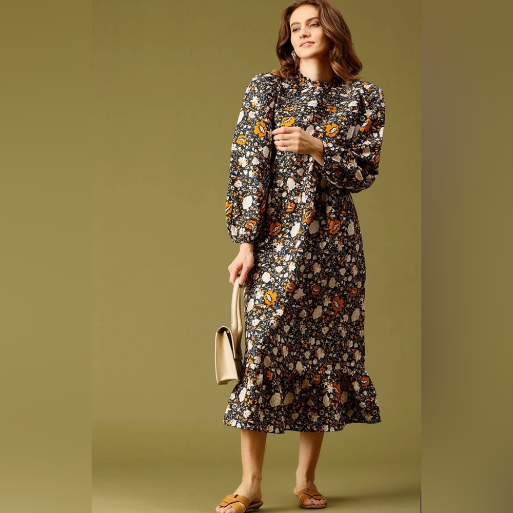 Universal Thread Navy Blue And Yellow Floralprint… - image 3